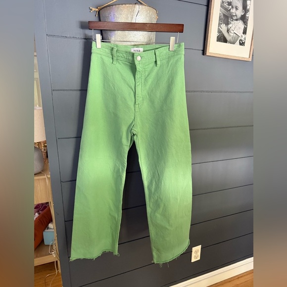 PISTOLA women's penny crop high rise wide leg jeans in avocado 27 - Picture 3 of 6